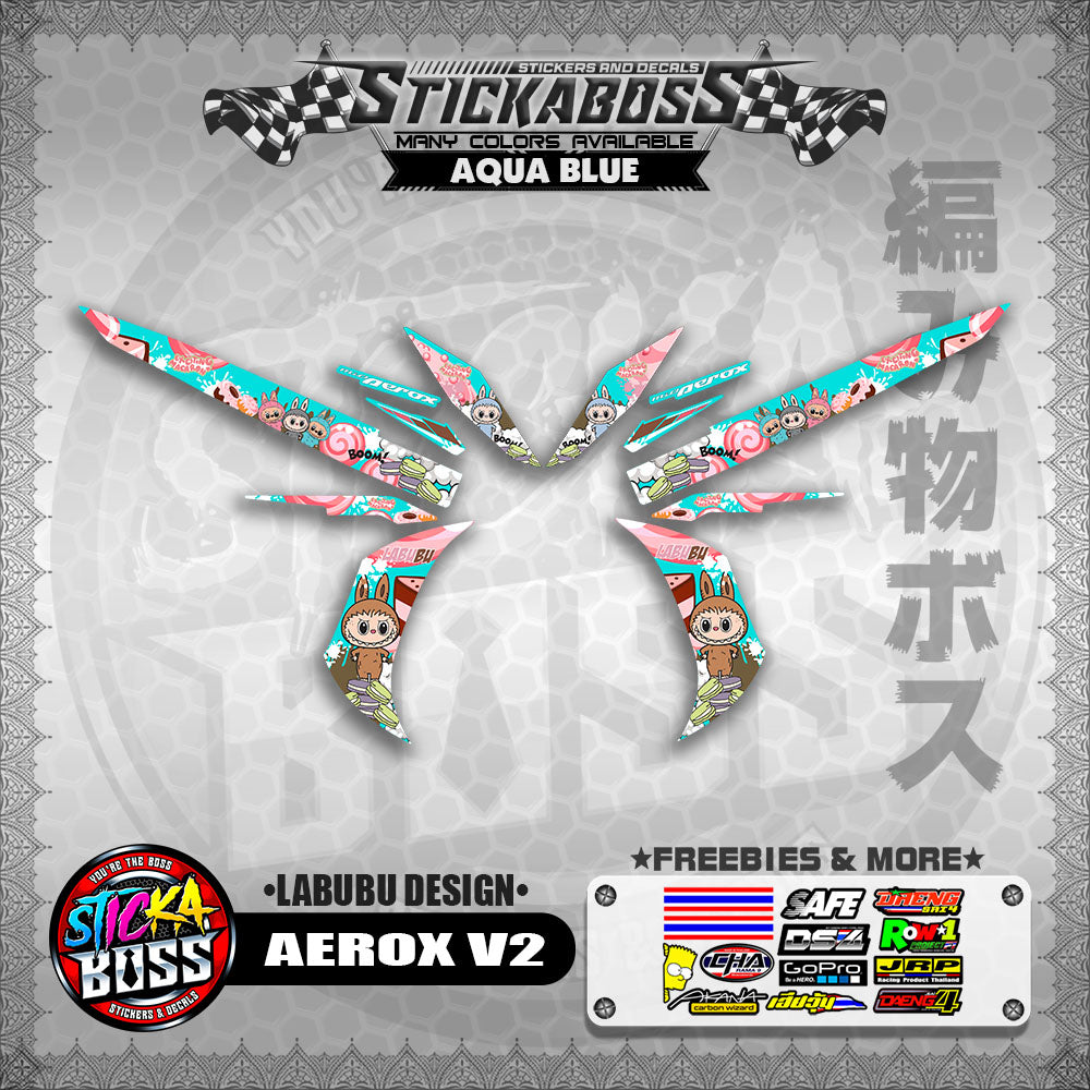 AEROX V2 STICKER DECALS ( LABUBU DESIGN )【WITH FREEBIES】