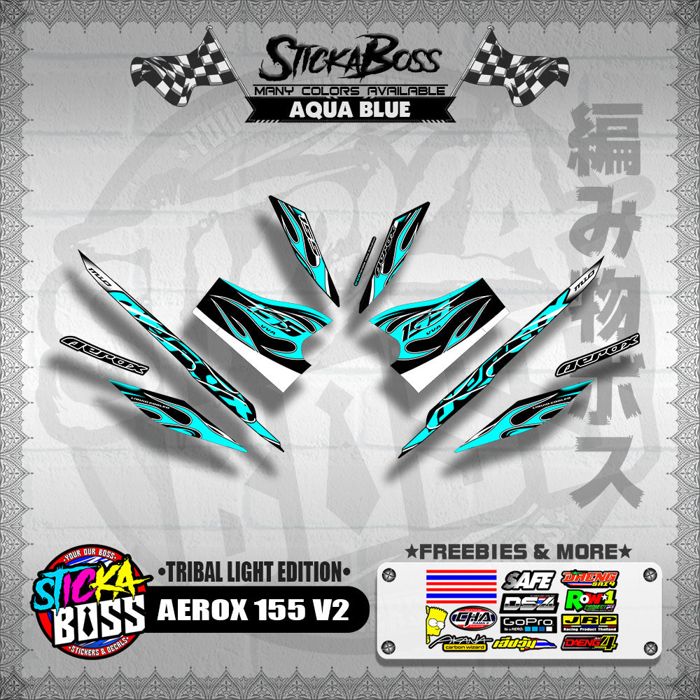 AEROX 155 V2 DECALS ( TRIBAL LIGHT EDITION )【WITH FREEBIES】