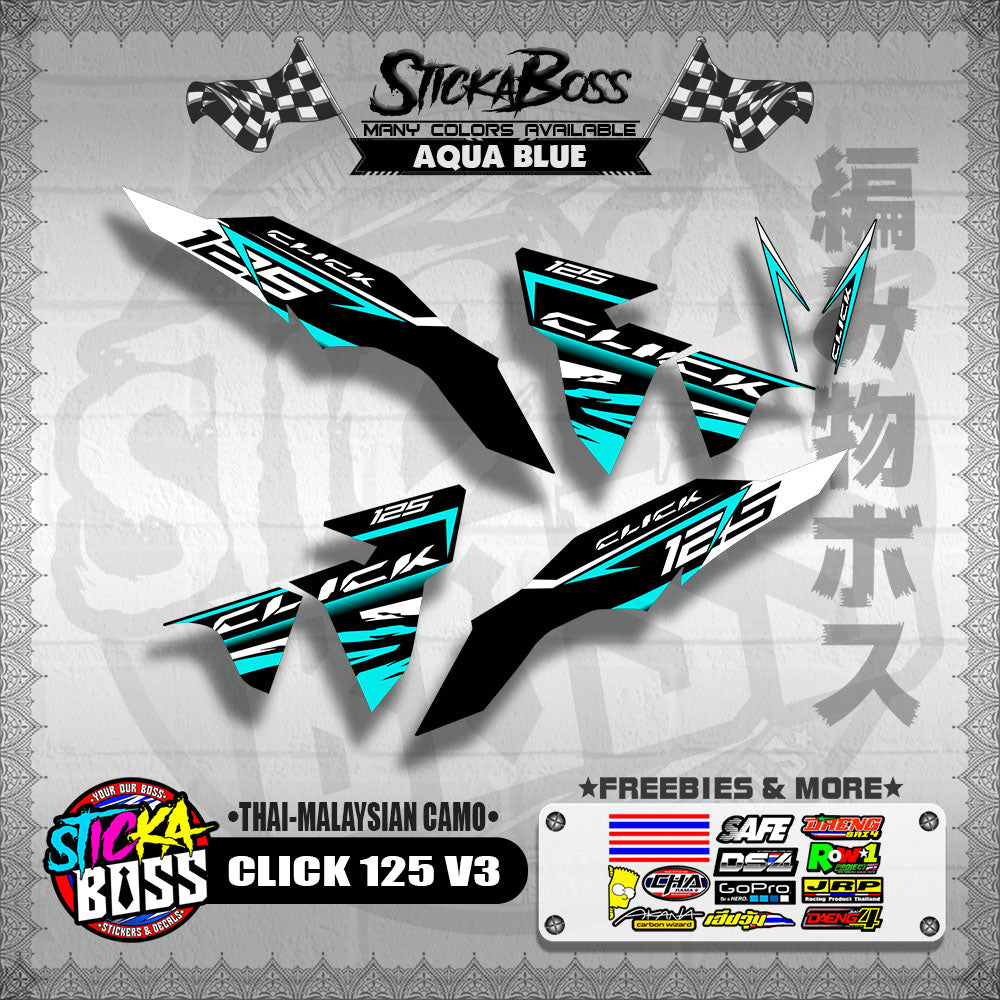 CLICK 125 V3 DECALS ( THAI-MALAYSIAN CAMO )【WITH FREEBIES】