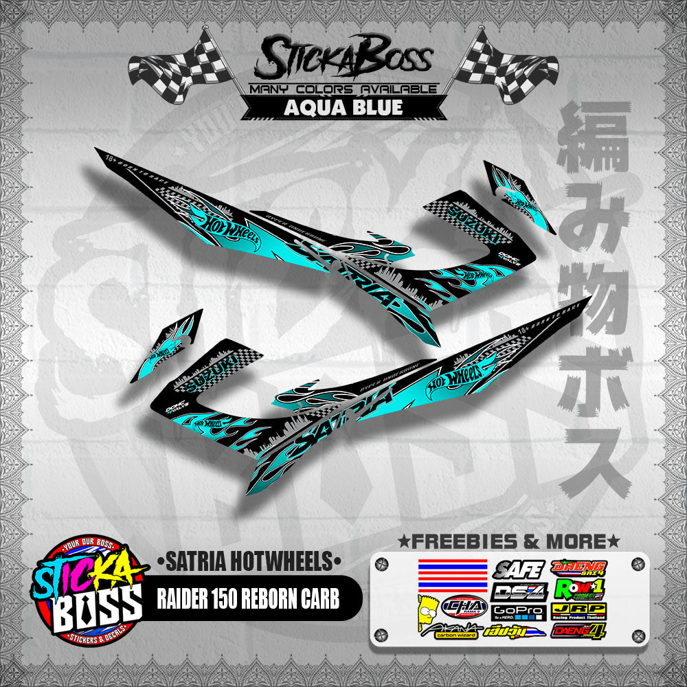 RAIDER 150 REBORN CARB DECALS ( SATRIA HOTWHEELS )【WITH FREEBIES】