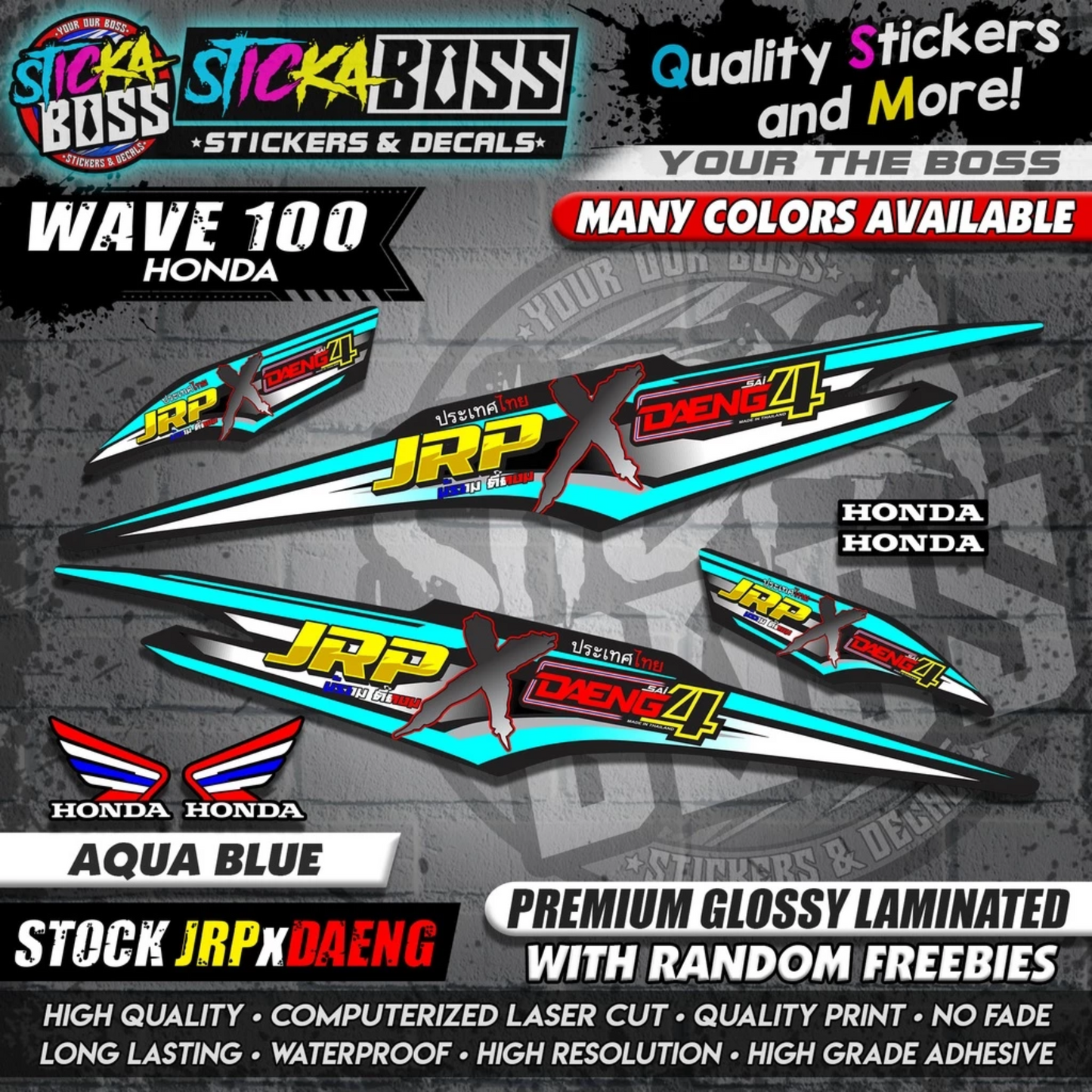 HONDA WAVE 100 Thai Decals ( Stock JRP x DAENG )【WITH FREEBIES】