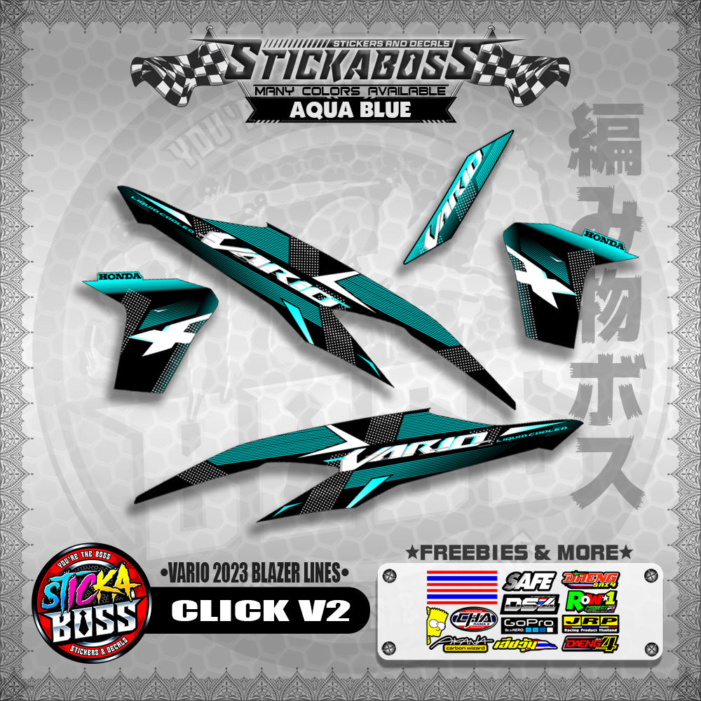 CLICK V2 STICKER DECALS ( VARIO 2023 BLAZER LINES )【WITH FREEBIES】