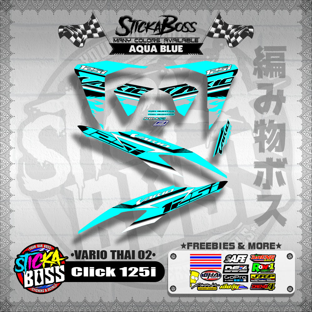 CLICK 125i V2 DECALS ( VARIO THAI 02 )【WITH FREEBIES】