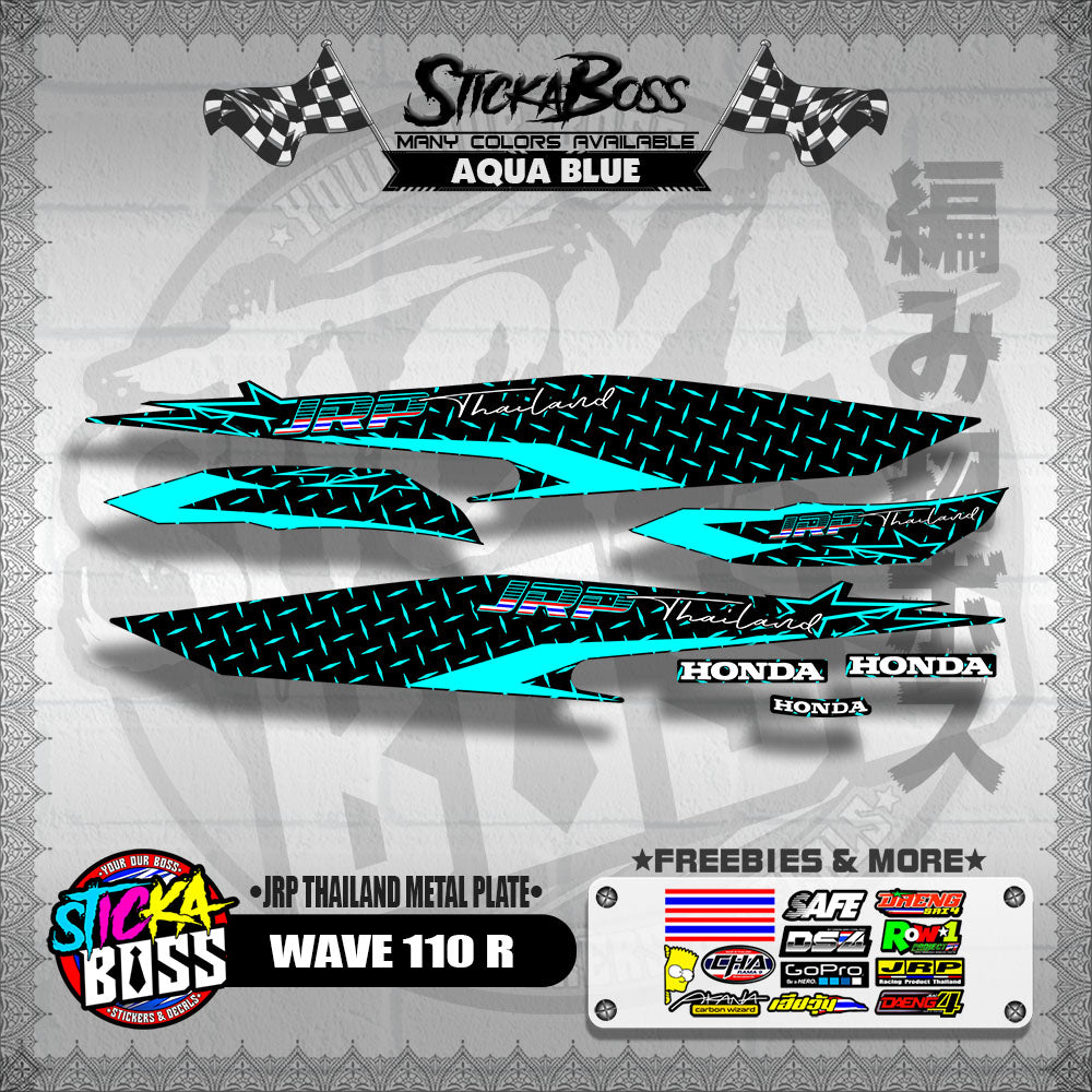 WAVE 110 R DECALS ( JRP THAILAND METAL PLATE )【WITH FREEBIES】
