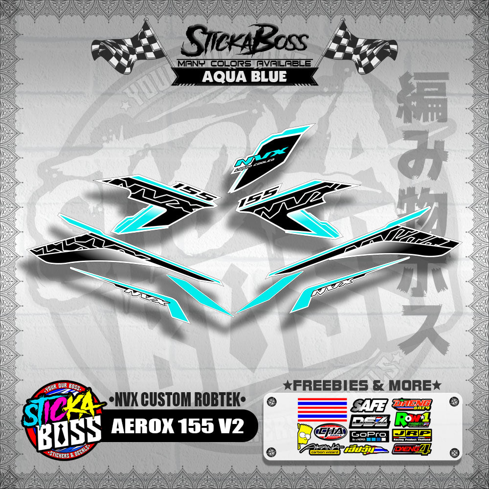 AEROX 155 V2 DECALS ( NVX CUSTOM ROBTEK )【WITH FREEBIES】