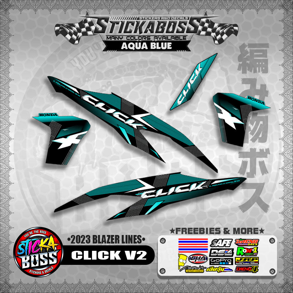 CLICK V2 STICKER DECALS ( 2023 BLAZER LINES )【WITH FREEBIES】