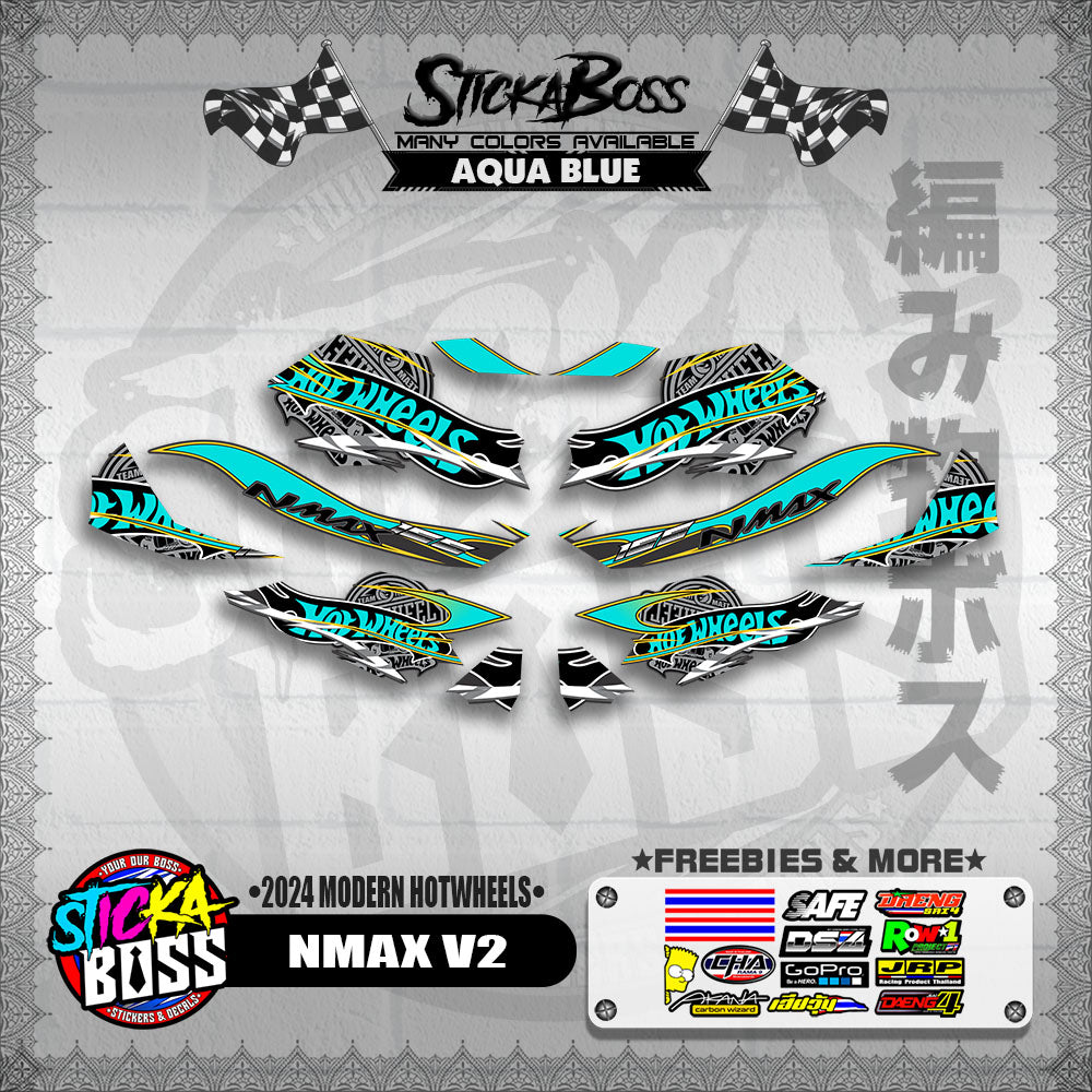 NMAX V2 DECALS ( 2024 MODERN HOTWHEELS )【WITH FREEBIES】