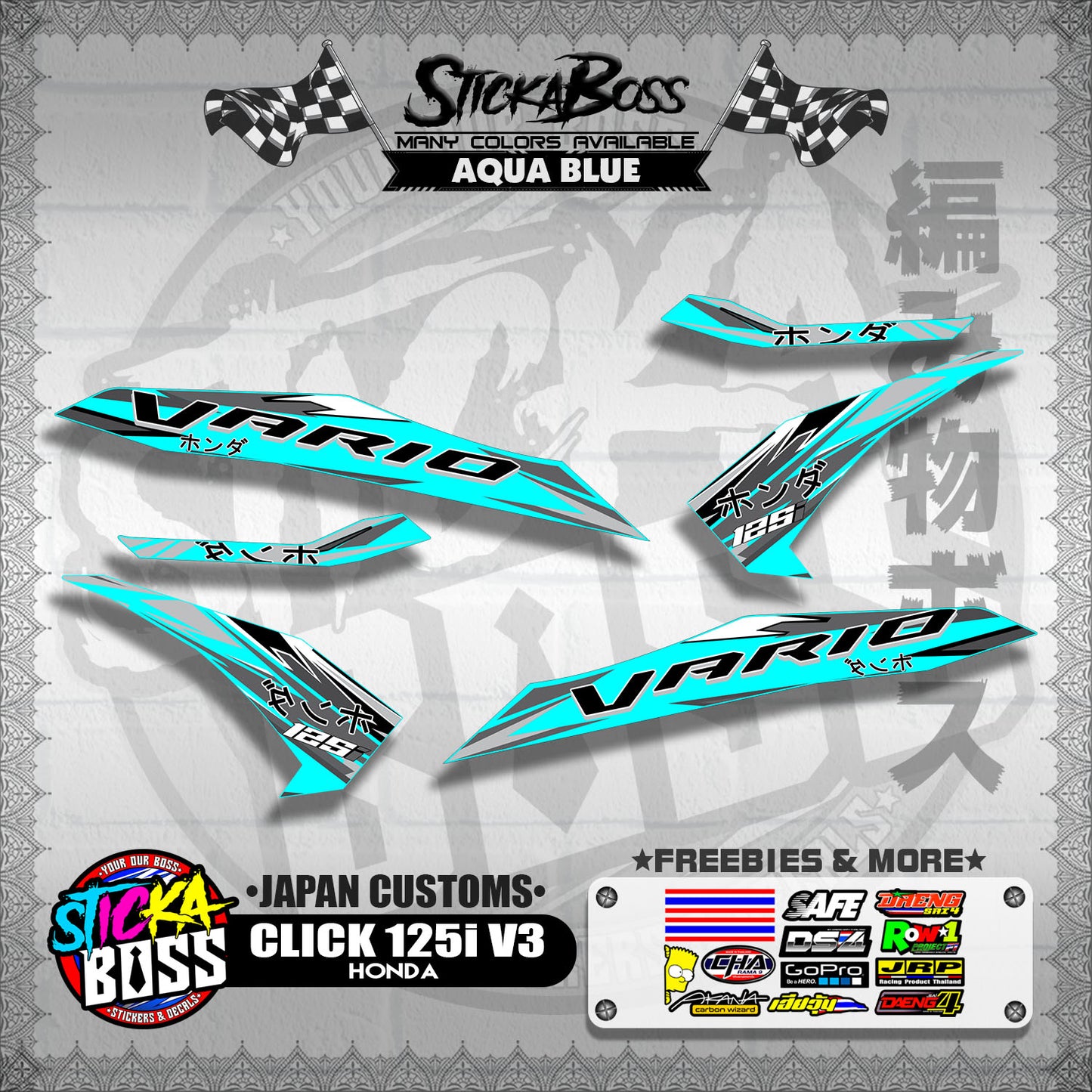 CLICK 125i V3 DECALS ( JAPAN CUSTOMS )【WITH FREEBIES】