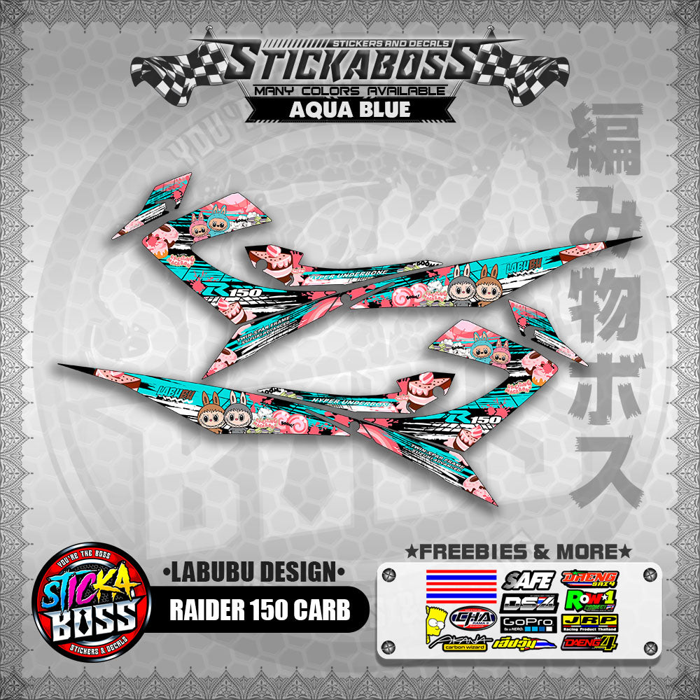RAIDER 150 CARB STICKER DECALS ( LABUBU DESIGN )【WITH FREEBIES】