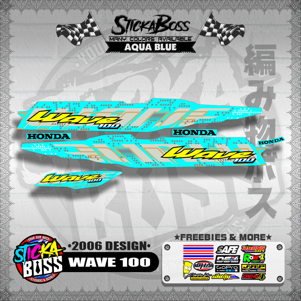 WAVE 100 STOCK DECALS ( 2006 DESIGN )【WITH FREEBIES】