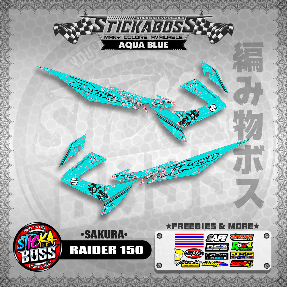 RAIDER 150 REBORN CARB STICKER DECALS ( SAKURA )【WITH FREEBIES】