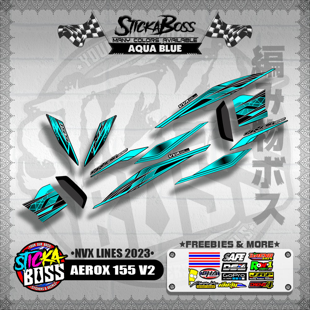 AEROX 155 V2 MALAYSIAN DECALS ( NVX LINES 2023 )【WITH FREEBIES】