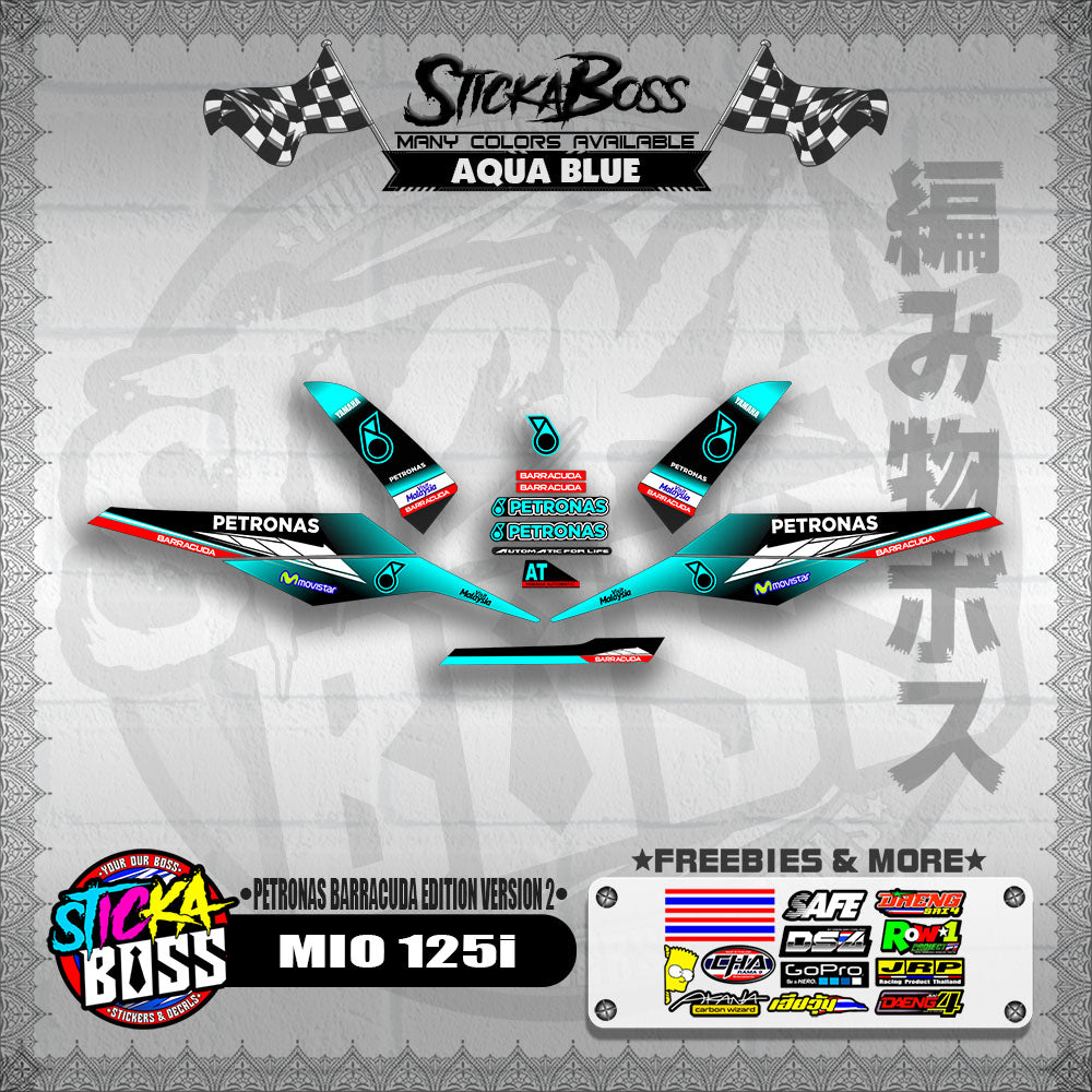 MIO 125i DECALS ( PETRONAS BARRACUDA EDITION VERSION 2 )【WITH FREEBIES】