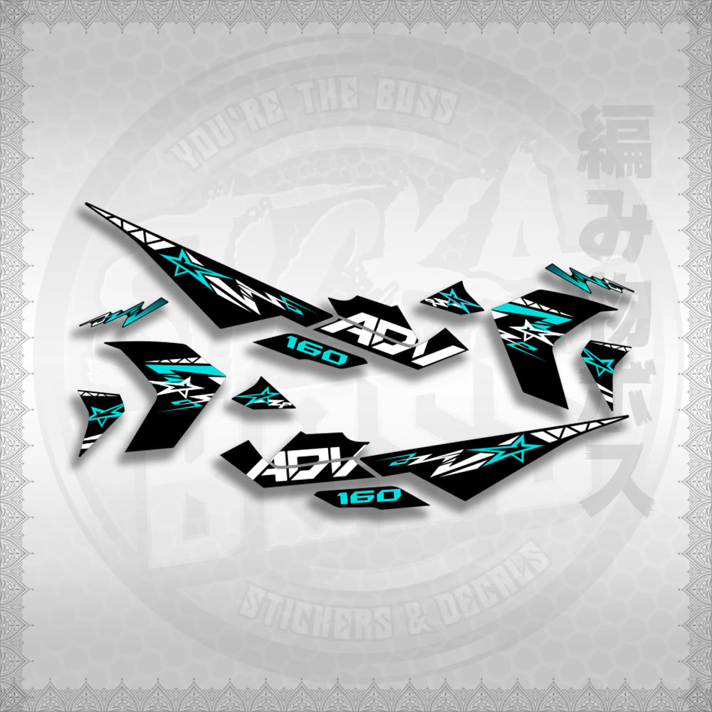 STICKER DECALS for ADV 160 (A160ALxOMIN) By STICKABOSS (SOFIE LAMINATED WATERPROOF)