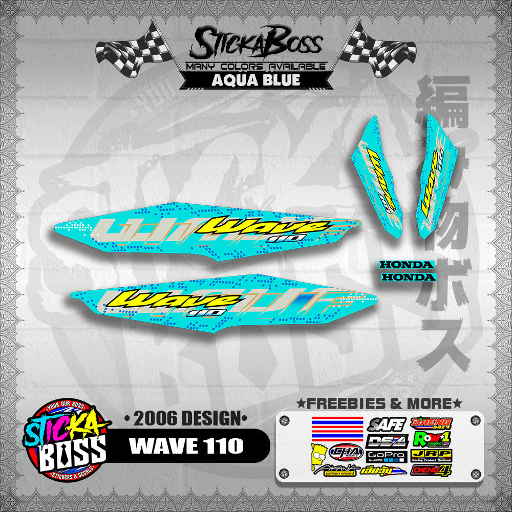 WAVE 110 DECALS ( 2006 DESIGN )【WITH FREEBIES】