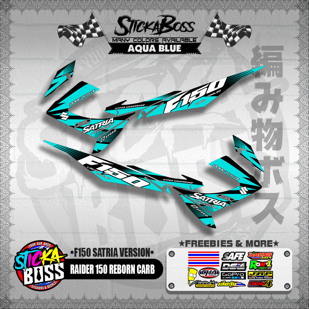 RAIDER 150 REBORN CARB DECALS ( F150 SATRIA VERSION )【WITH FREEBIES】
