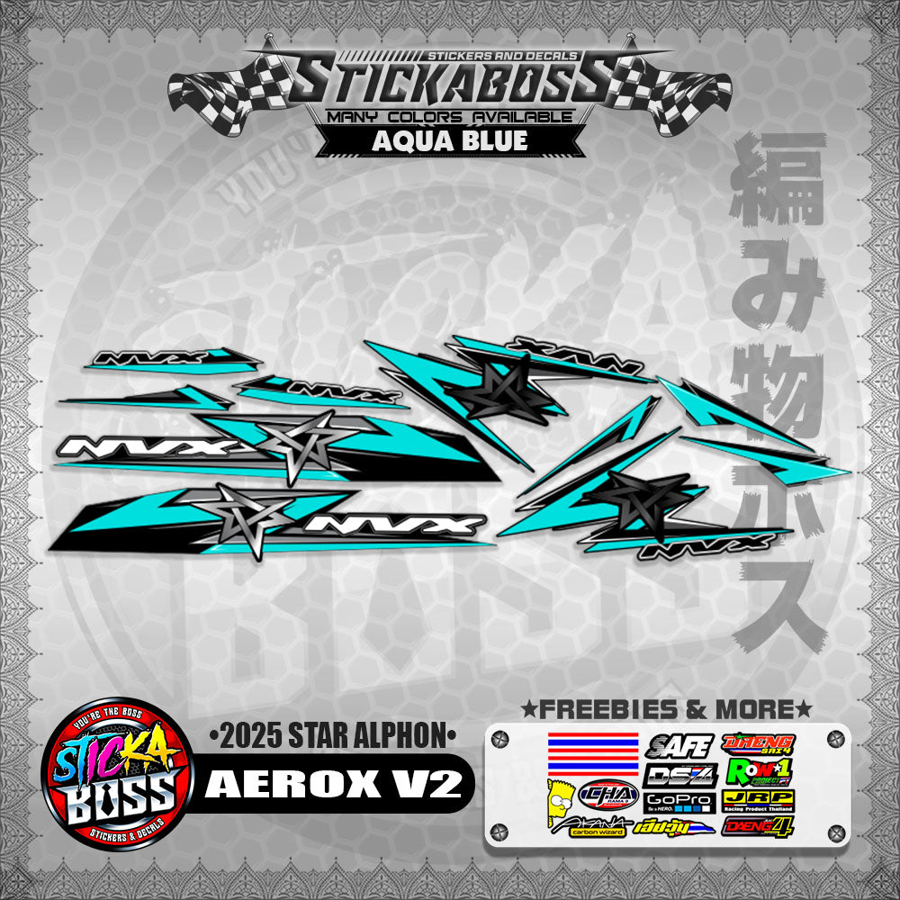 AEROX V2 INDO STICKER DECALS ( 2025 STAR ALPHON )【WITH FREEBIES】