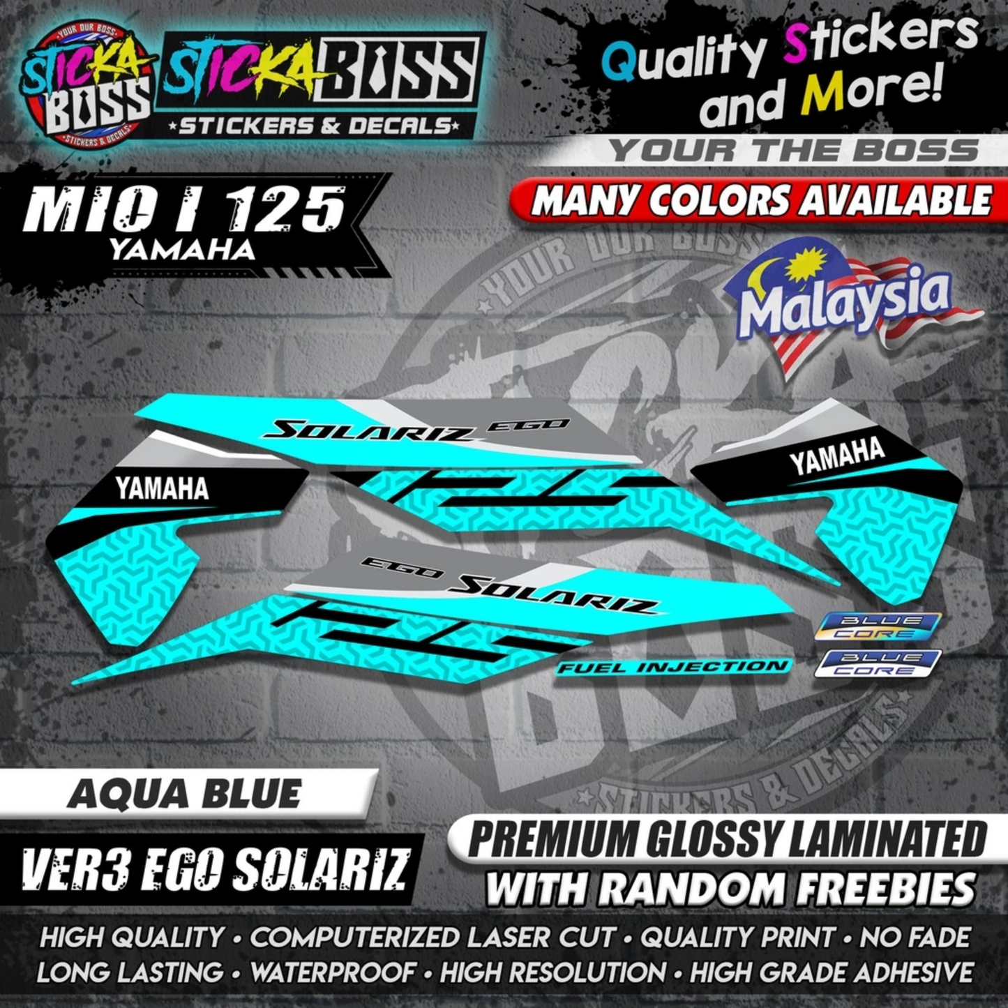 Mio i 125 Malaysian Decals ( Ver3 Ego Solariz )【WITH FREEBIES】Malaysia Concept