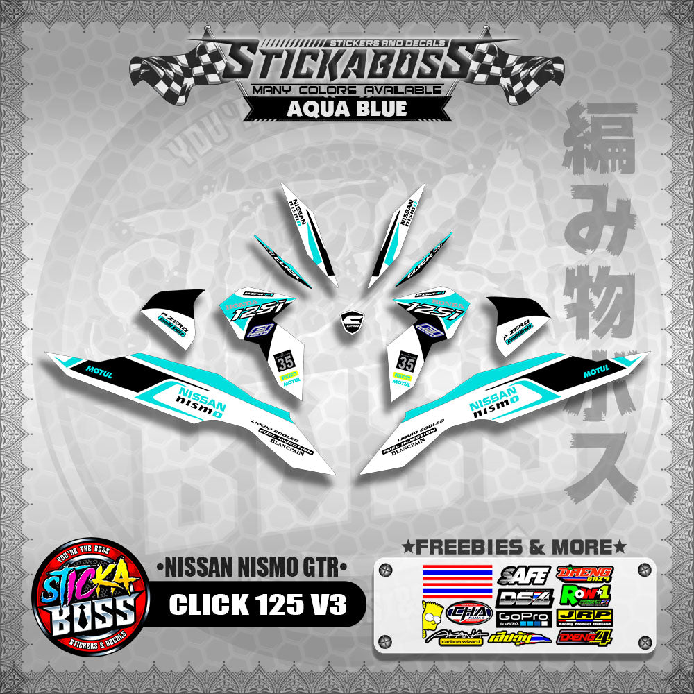 CLICK 125 V3 DECALS ( NISSAN NISMO GTR )【WITH FREEBIES】