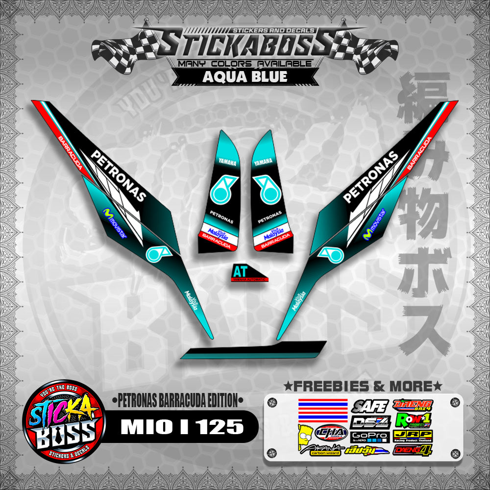 MIO I 125 STICKER DECALS ( PETRONAS BARRACUDA EDITION )【WITH FREEBIES】