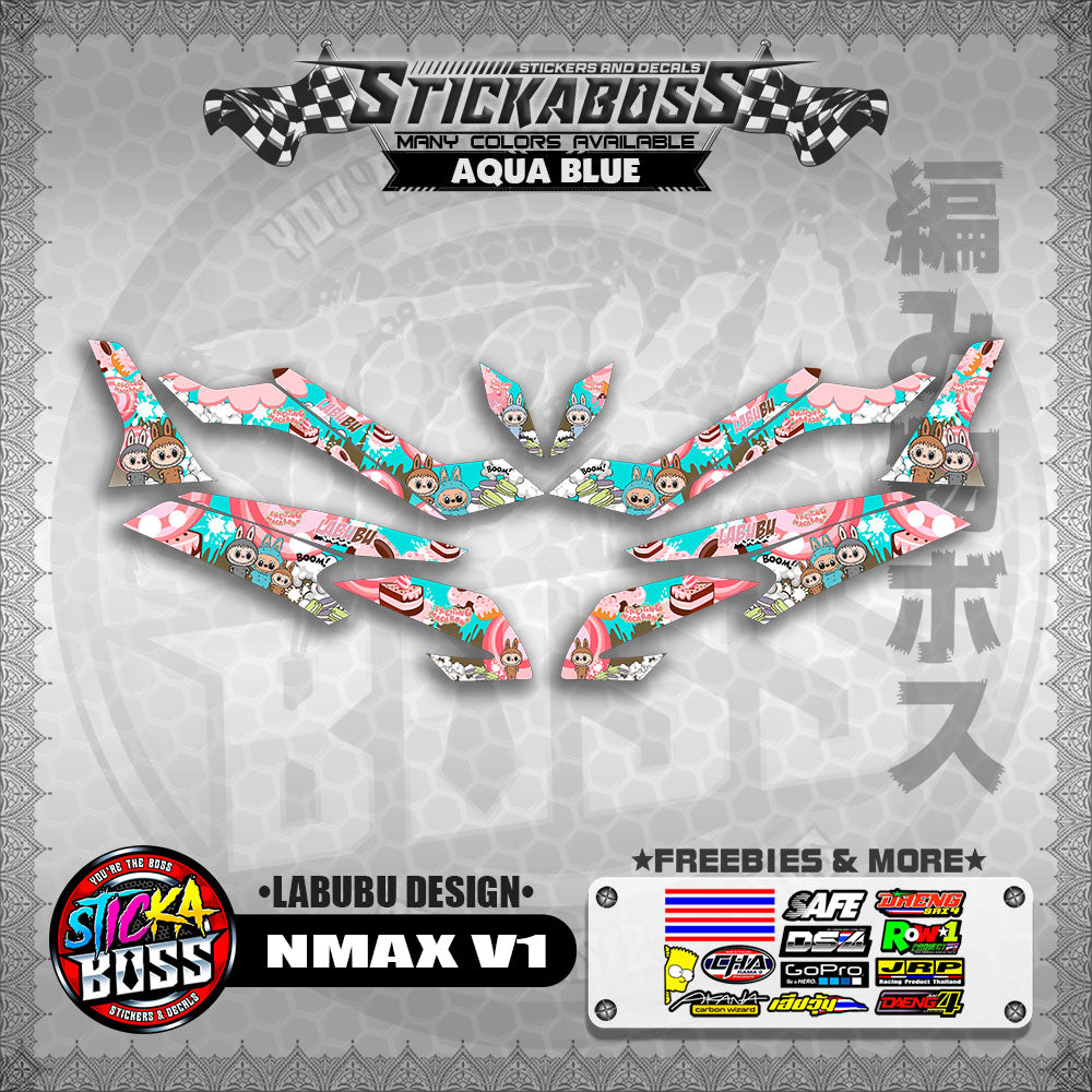 NMAX V1 STICKER DECALS ( LABUBU DESIGN )【WITH FREEBIES】