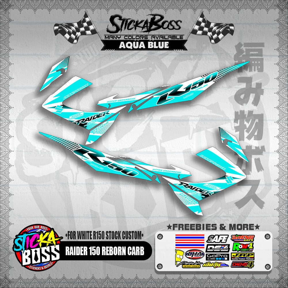 RAIDER 150 REBORN CARB DECALS ( FOR WHITE R150 STOCK CUSTOM )【WITH FREEBIES】