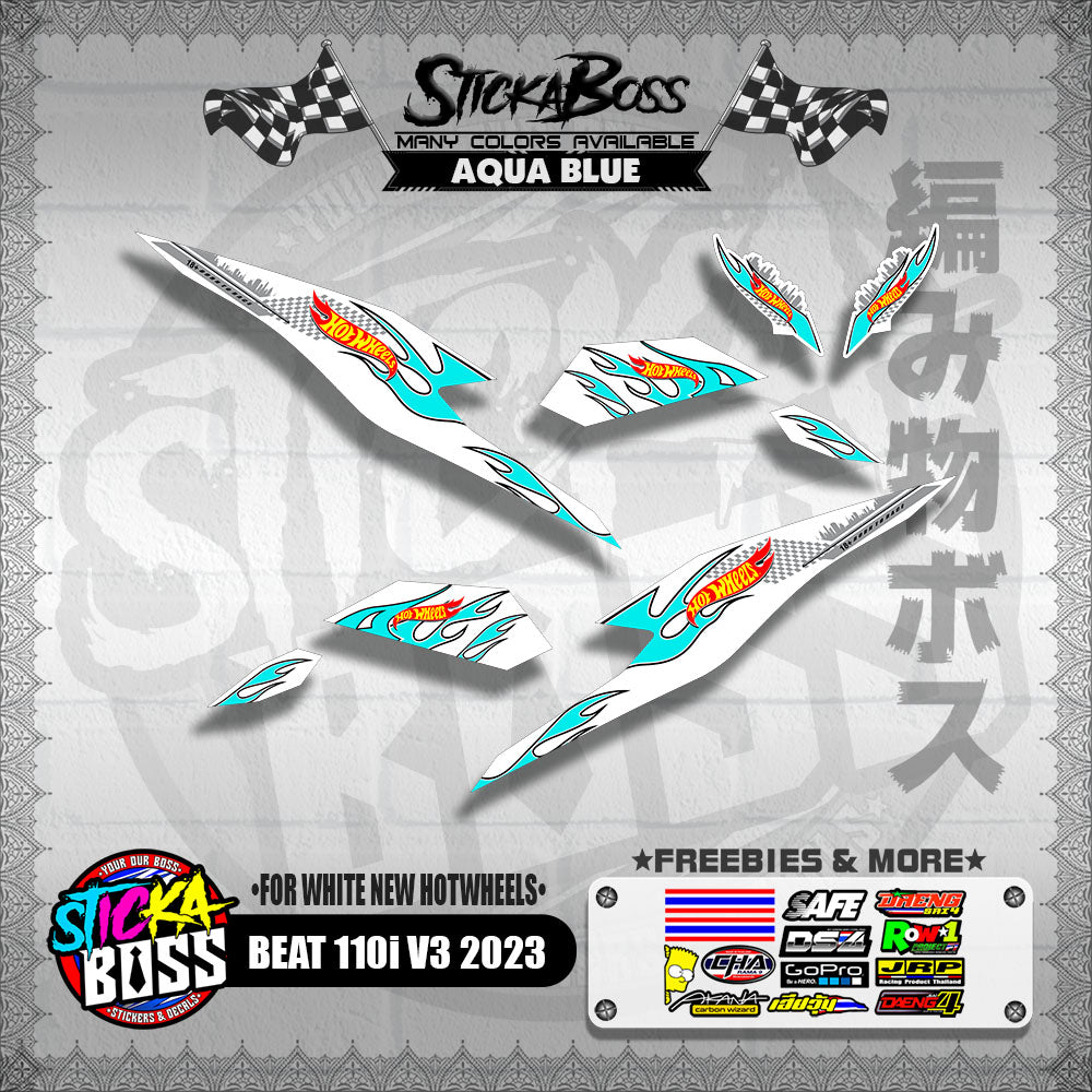 BEAT 110i V3 2023 DECALS ( FOR WHITE NEW HOTWHEELS )【WITH FREEBIES】