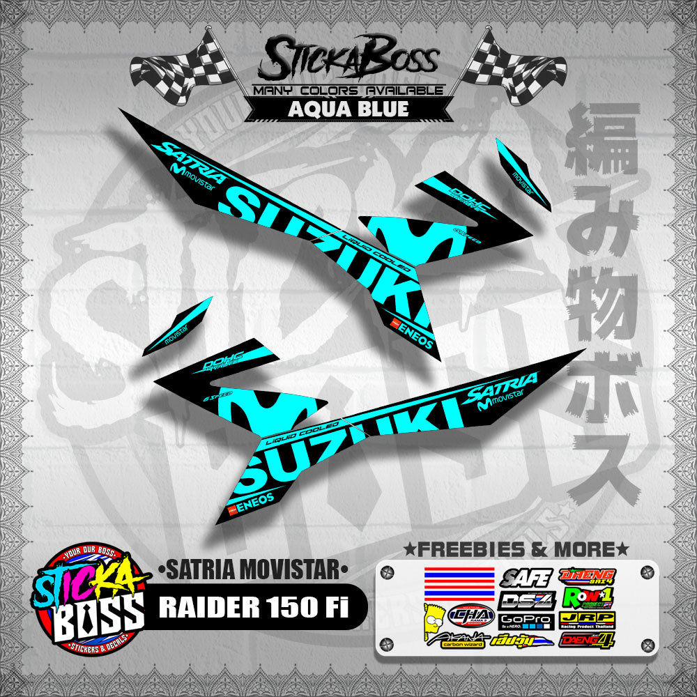 RAIDER 150 Fi DECALS ( SATRIA MOVISTAR )【WITH FREEBIES】