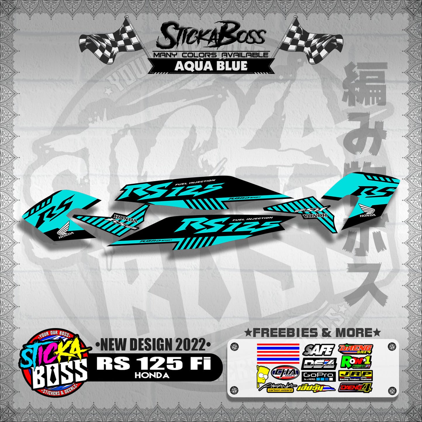 RS 125 Fi DECALS ( NEW DESIGN 2022 )【WITH FREEBIES】