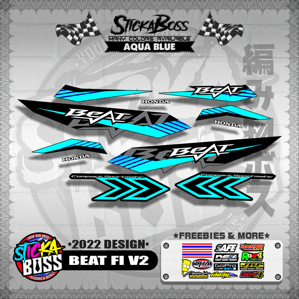 Beat V2 Malaysian Decals ( 2022 Design )【WITH FREEBIES】 Malaysia Concept