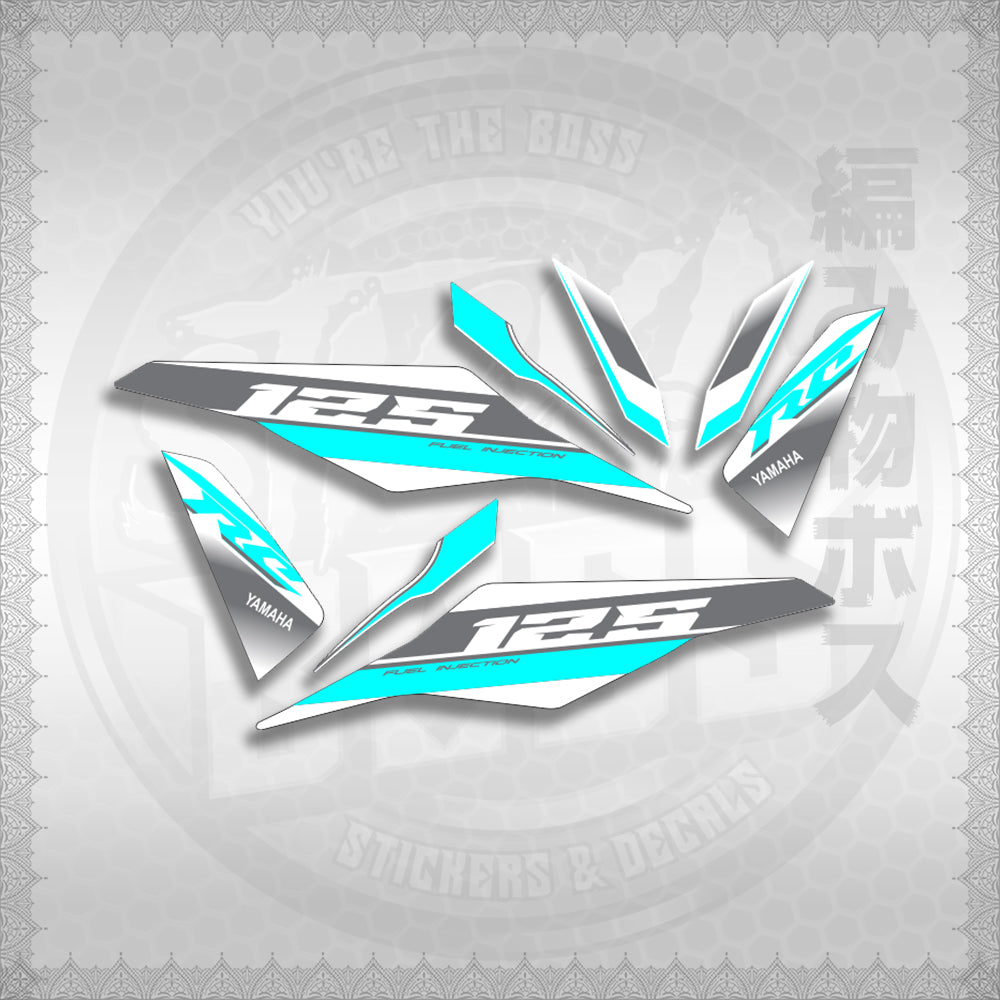 MIO I 125 M3 DASH RC EDITION FOR WHITE STICKER DECALS By STICKABOSS (SOFIE LAMINATED WATERPROOF)