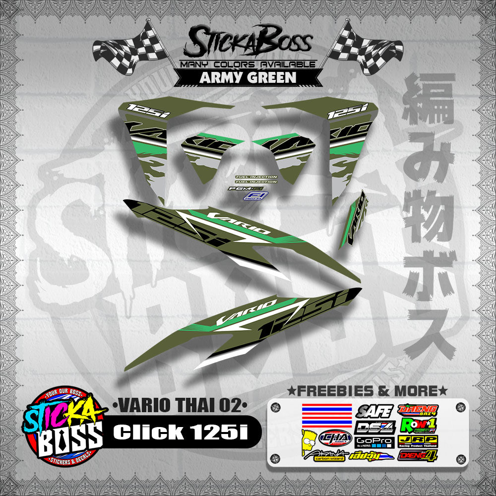 CLICK 125i V2 DECALS ( VARIO THAI 02 )【WITH FREEBIES】