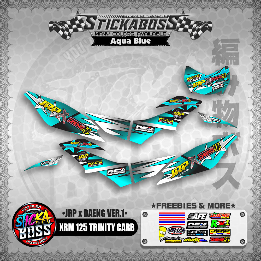 XRM 125 TRINITY CARB DECALS - (JRP x DAENG VER.1)【PREMIUM GLOSSY LAMINATED】
