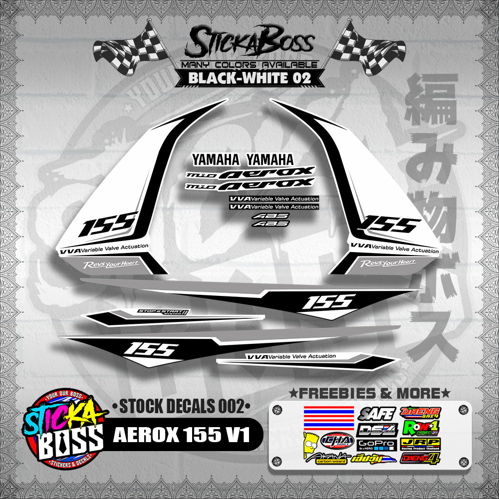 AEROX 155 V1 ( STOCK DECALS 002 )【WITH FREEBIES】
