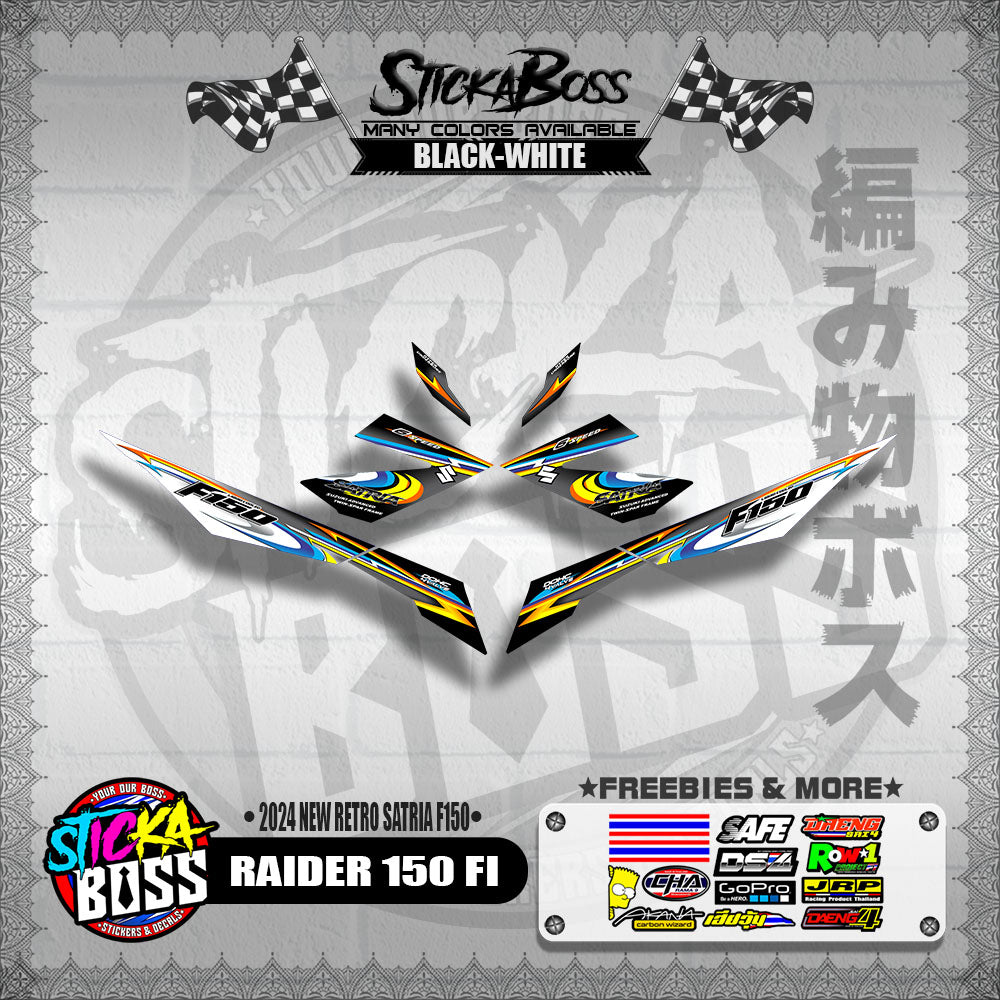 RAIDER 150 FI DECALS ( 2024 NEW RETRO SATRIA F150 )【WITH FREEBIES】