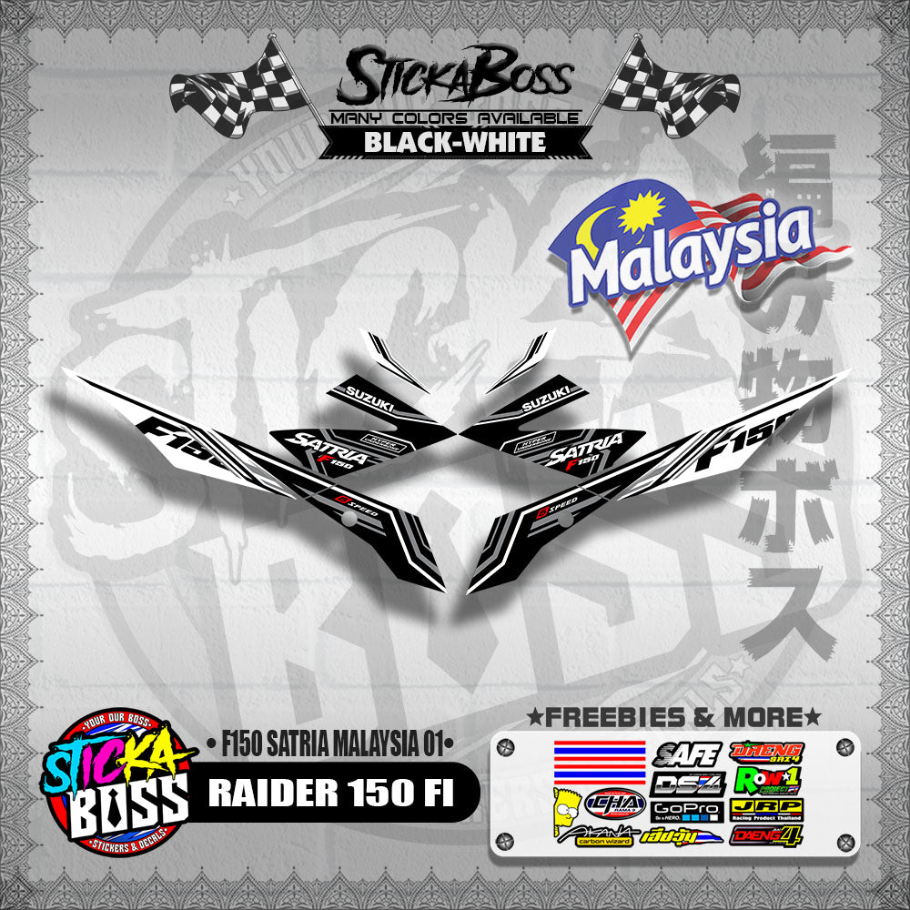 RAIDER 150 FI MALAYSIAN DECALS ( F150 SATRIA MALAYSIA 01 )【WITH FREEBIES】