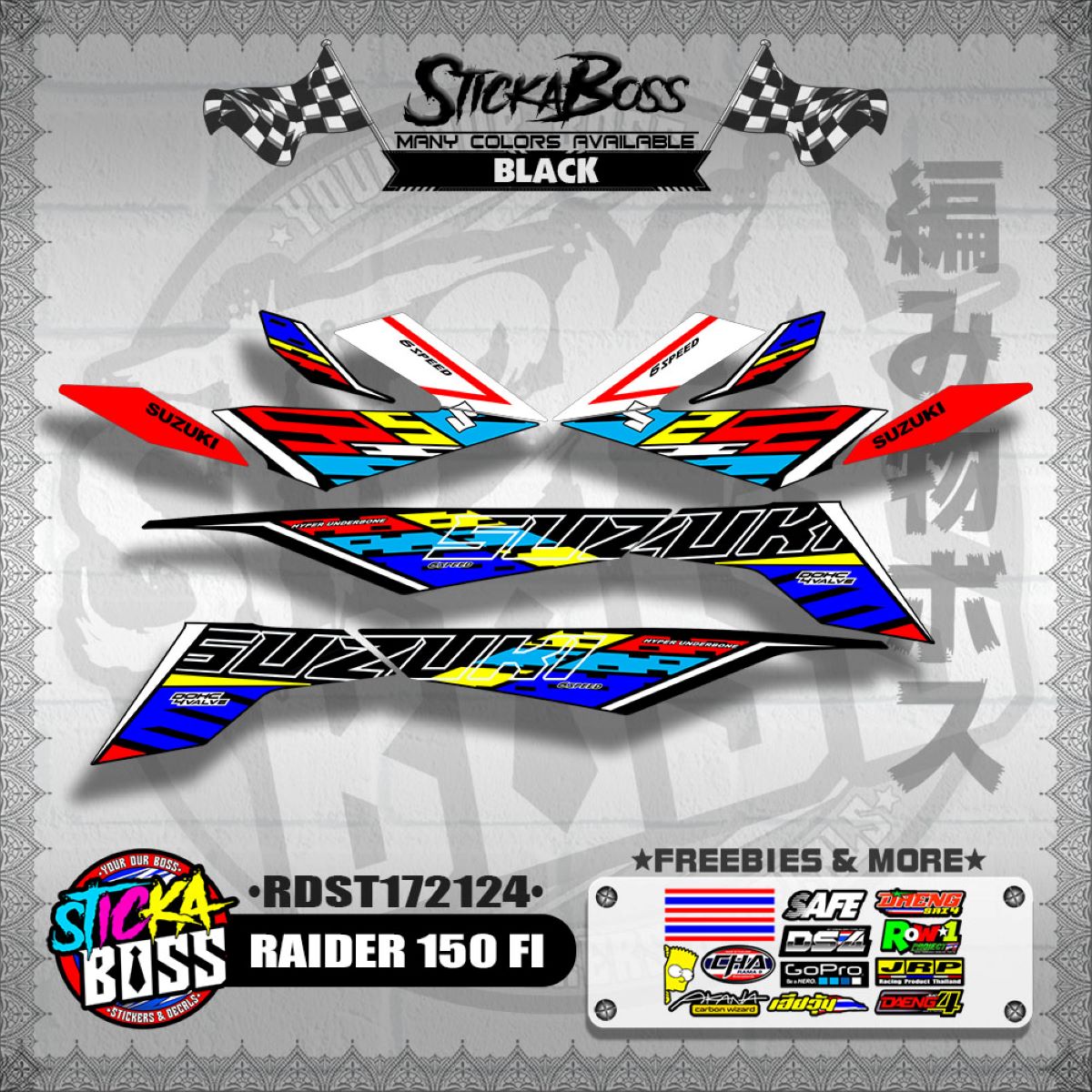 RAIDER 150 FI DECALS ( RDST172124 )【WITH FREEBIES】