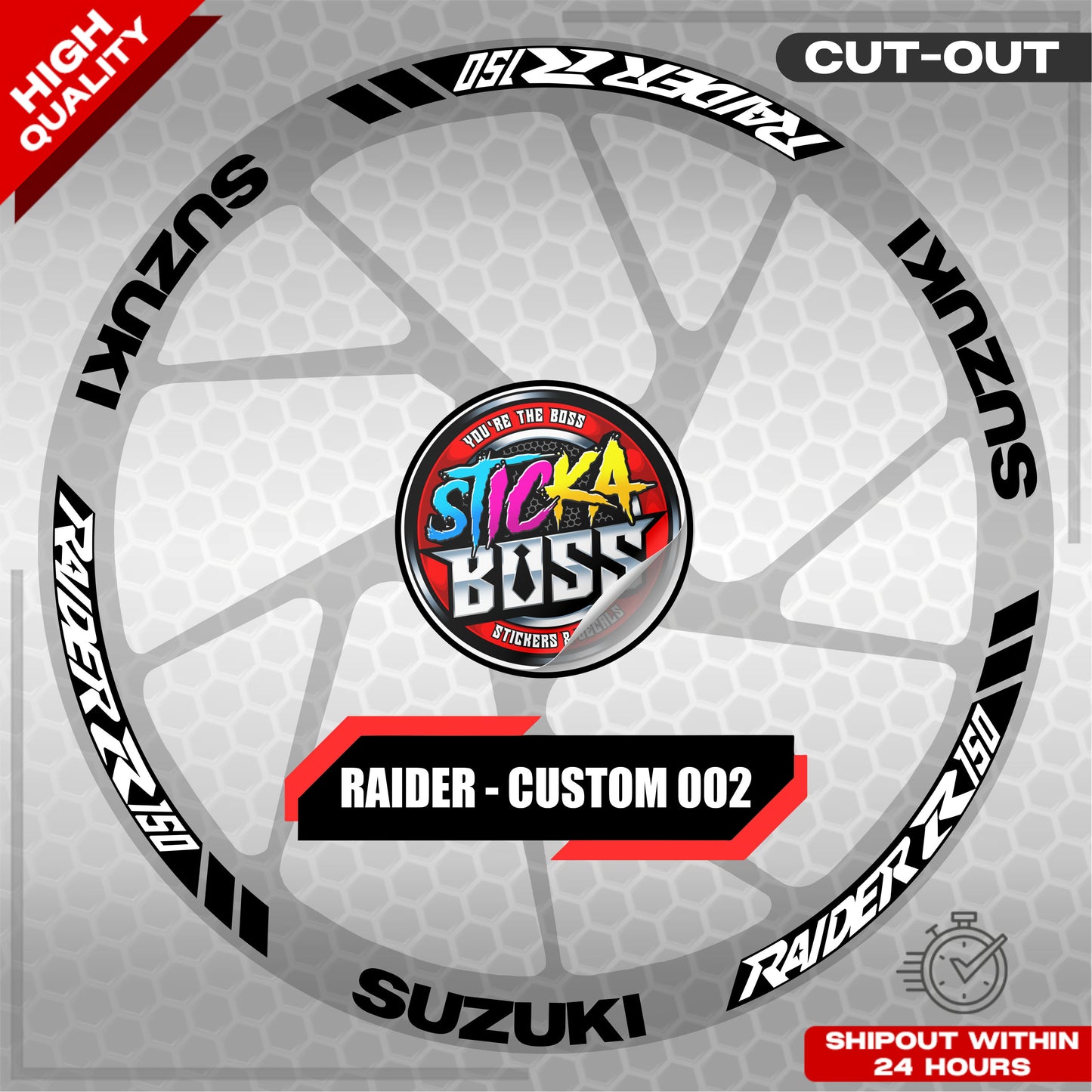 RAIDER R150 MAG STICKER SET ( 2 MAGS ) - CUSTOM 002 | VINYL WATERPROOF CUT-OUT DECALS