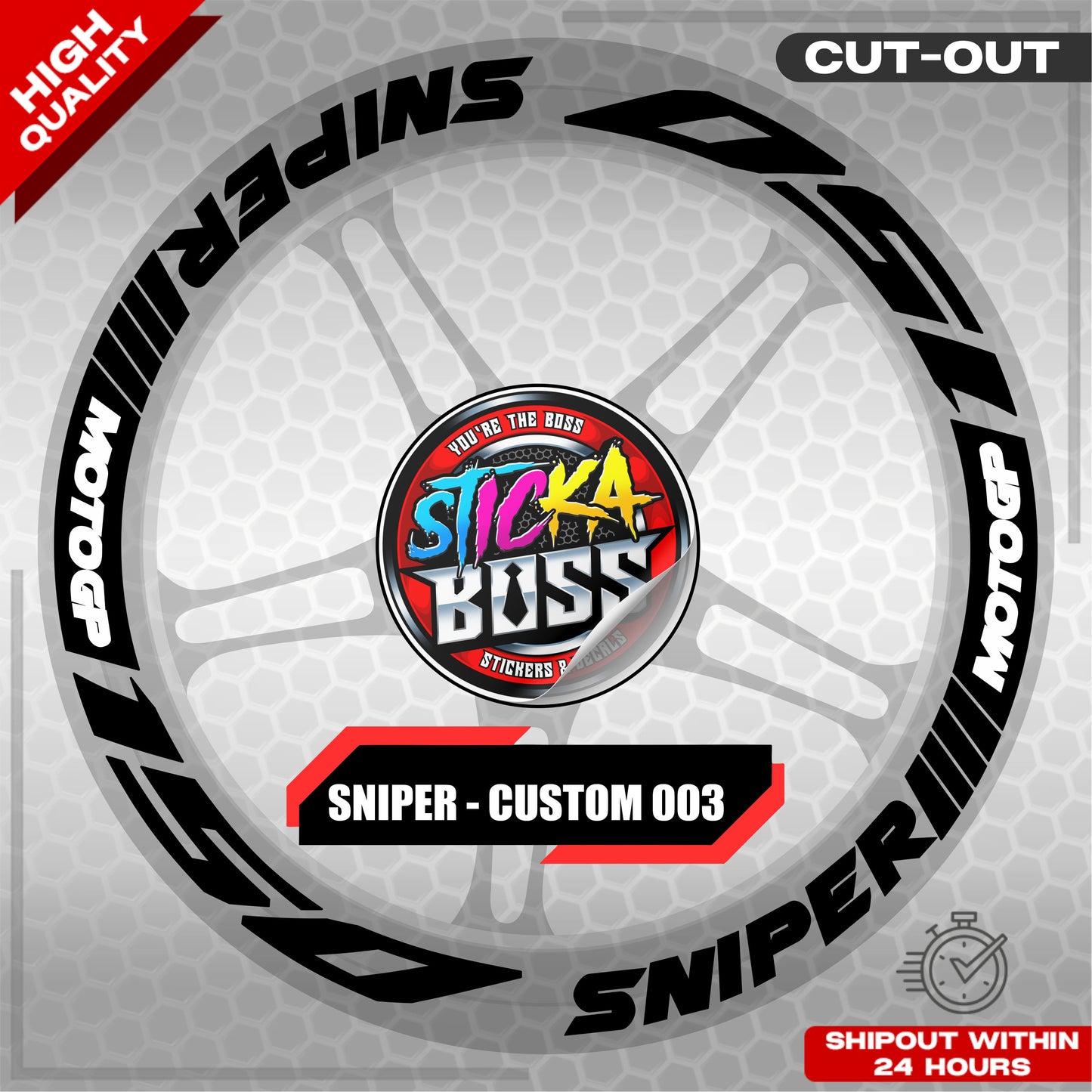 SNIPER 150 / 155 MAGS STICKER SET ( 2 MAGS ) - CUSTOM 003 | VINYL WATERPROOF CUT-OUT DECALS