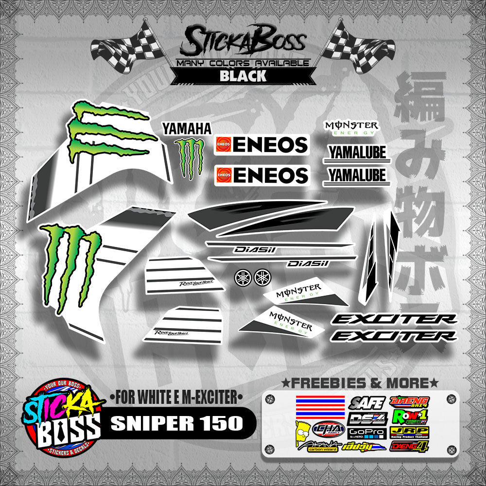 SNIPER 150 DECALS ( FOR WHITE E M-EXCITER )【WITH FREEBIES】