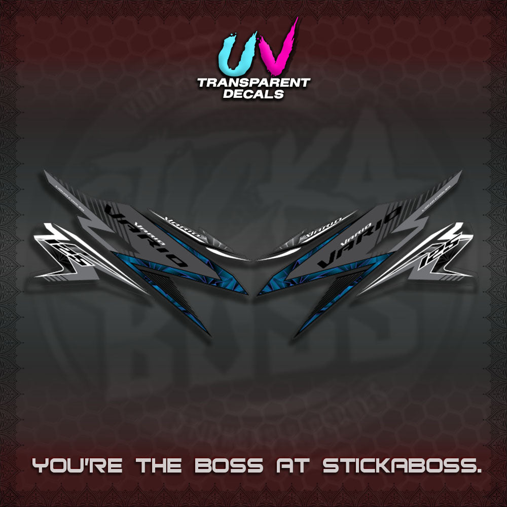 CLICK 125 V2 UV TRANSPARENT VARIO DECALS (2 TONE VIETNAM MOTIF 2026)STICKER DECALS By STICKABOSS