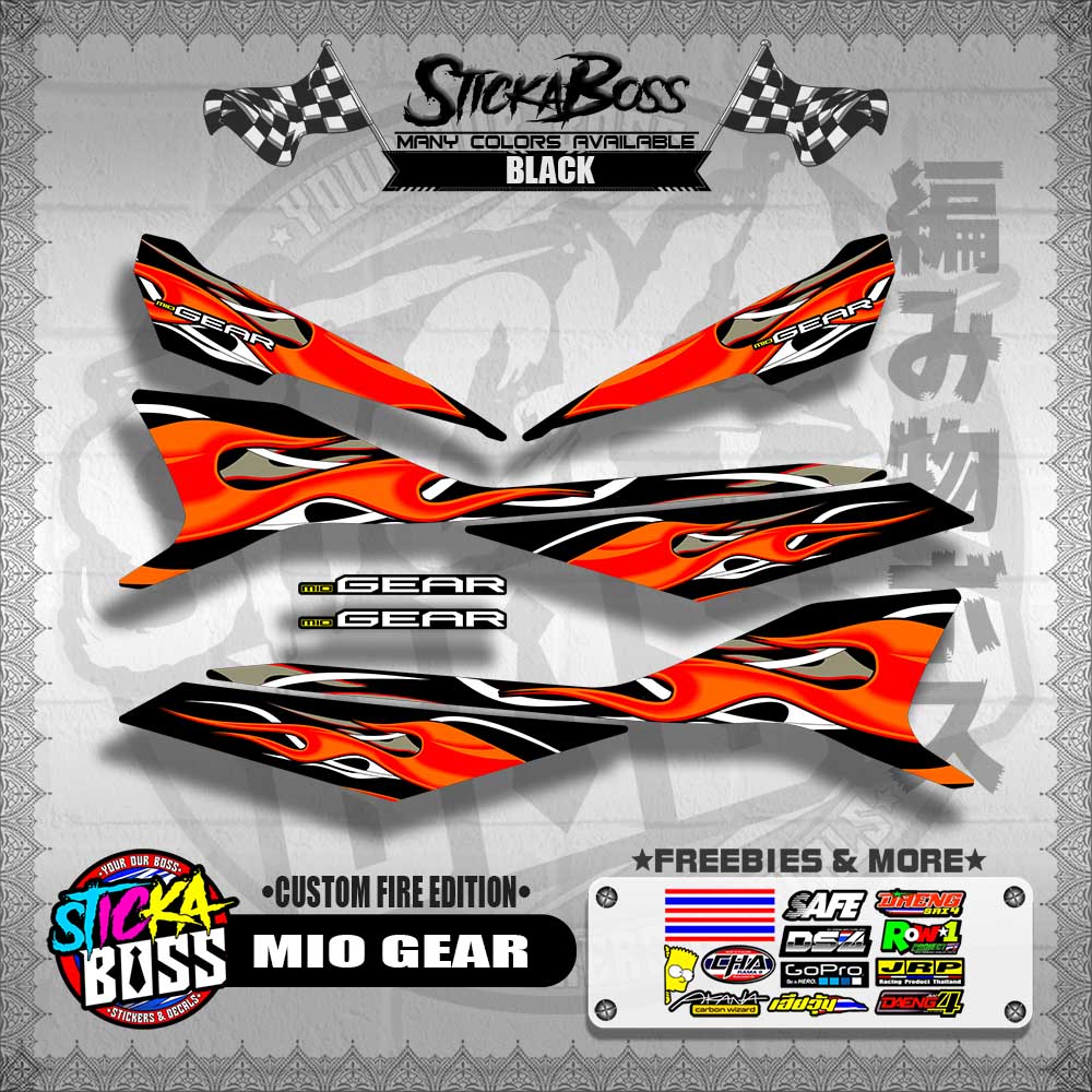 MIO GEAR DECALS ( CUSTOM FIRE EDITION )【WITH FREEBIES】