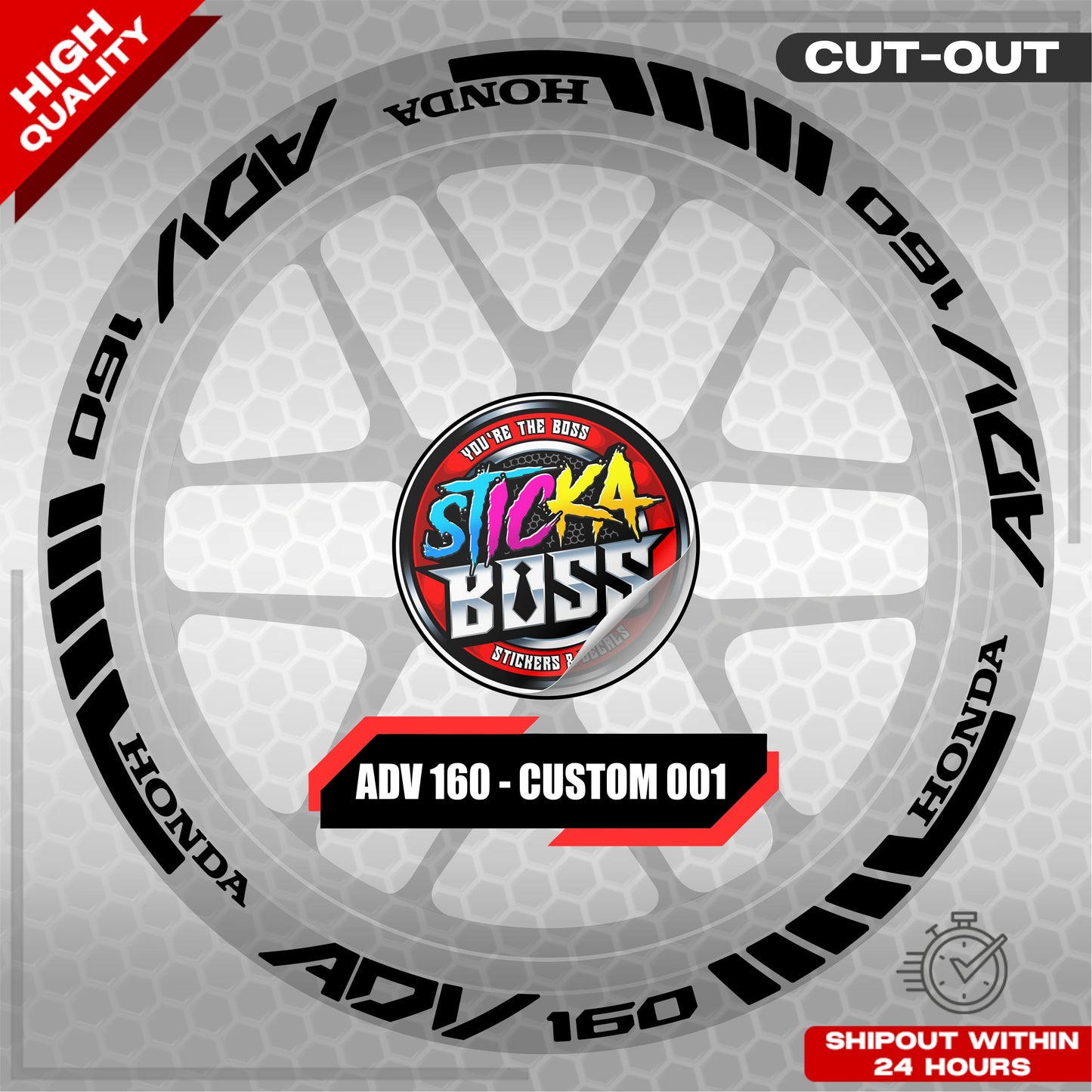 ADV 160 MAG STICKER SET ( 2 MAGS ) - CUSTOM 001 | VINYL WATERPROOF CUT-OUT DECALS