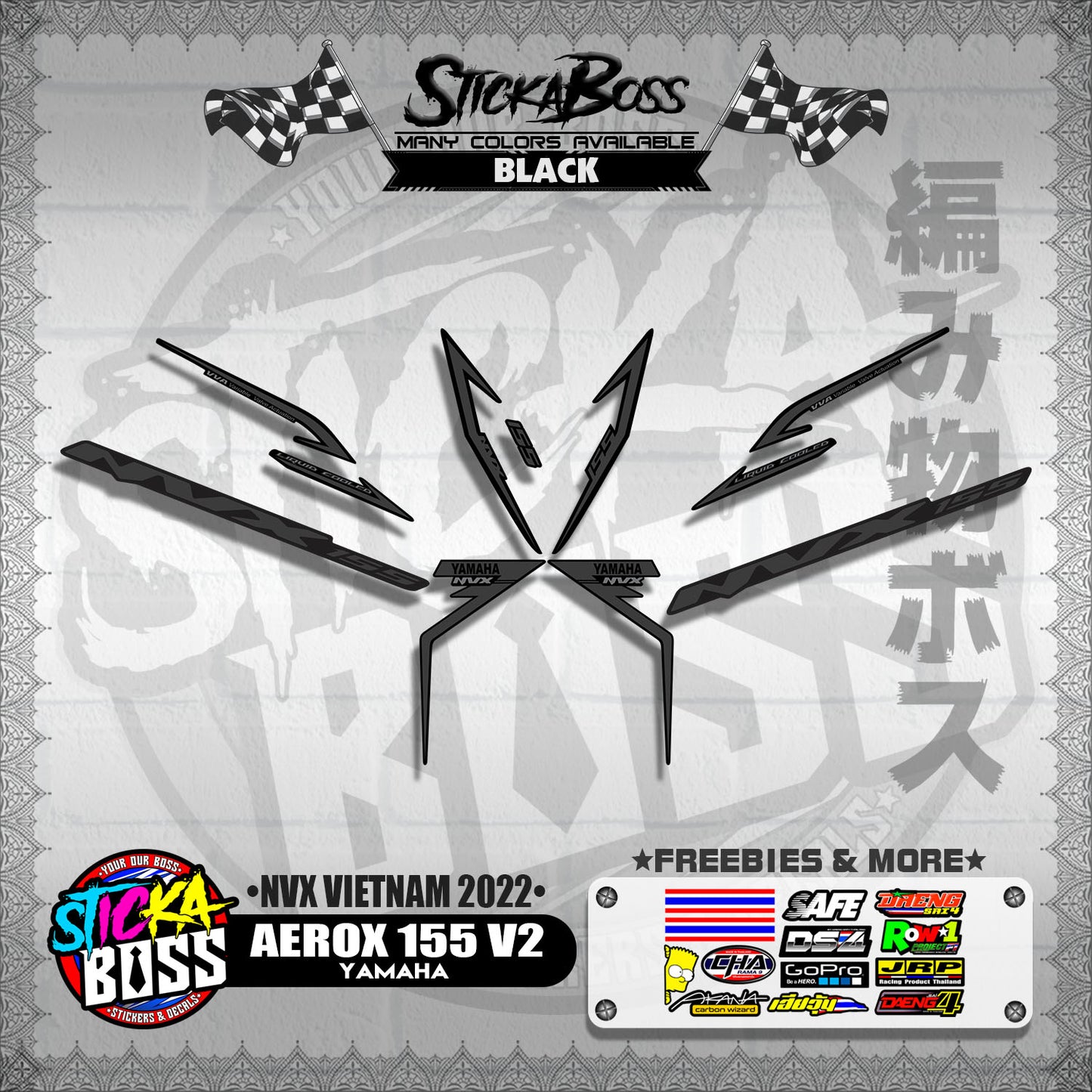 AEROX 155 V2 ( NVX VIETNAM 2022 DECALS )【WITH FREEBIES】