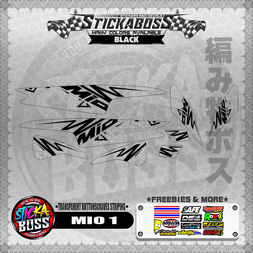 【PREMIUM UV PRINT】TRANSPARENT MIO 1 DECALS ( BUTTONSCRAVES STRIPING )【WITH FREEBIES】