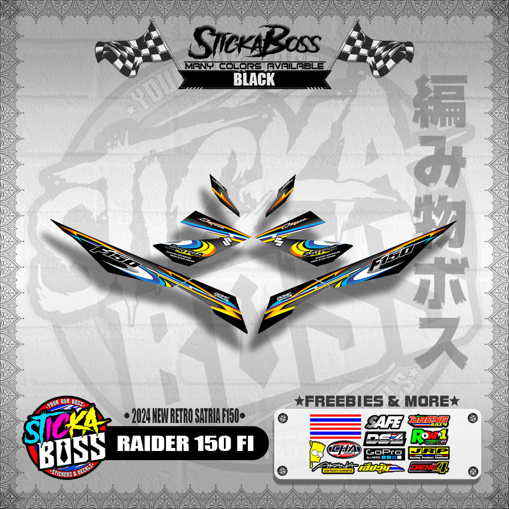 RAIDER 150 FI DECALS ( 2024 NEW RETRO SATRIA F150 )【WITH FREEBIES】