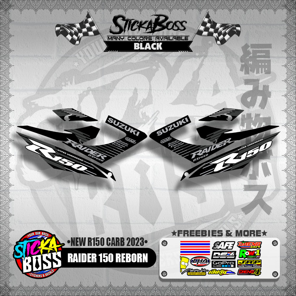 RAIDER 150 REBORN DECALS ( NEW R150 CARB 2023 )【WITH FREEBIES】