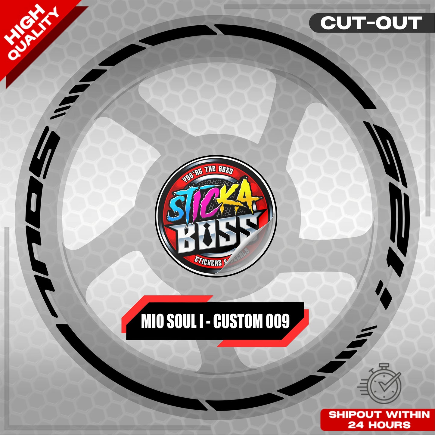MIO SOUL I 125 MAG STICKER SET ( 2 MAGS ) - CUSTOM 009 | VINYL WATERPROOF CUT-OUT DECALS