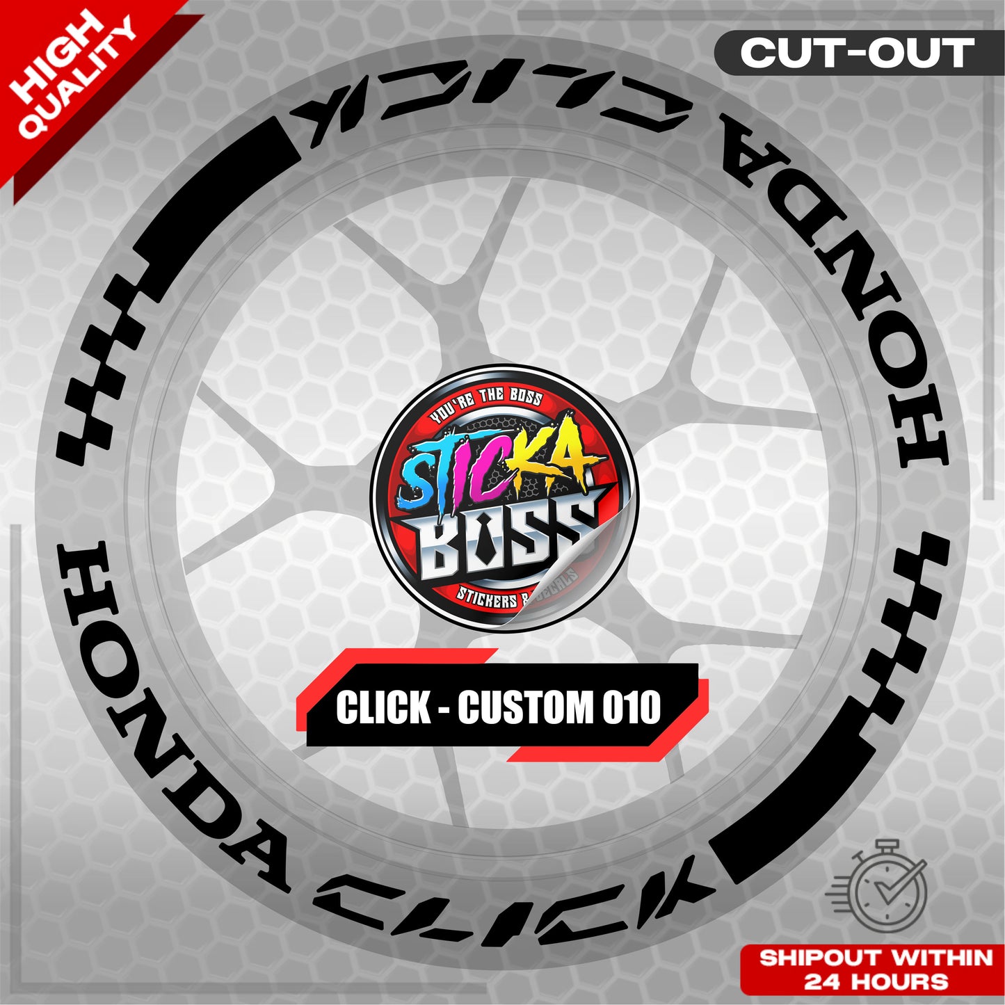 CLICK 125 / 150 / 160 MAG STICKER SET ( 2 MAGS ) - CUSTOM 010 | VINYL WATERPROOF CUT-OUT DECALS