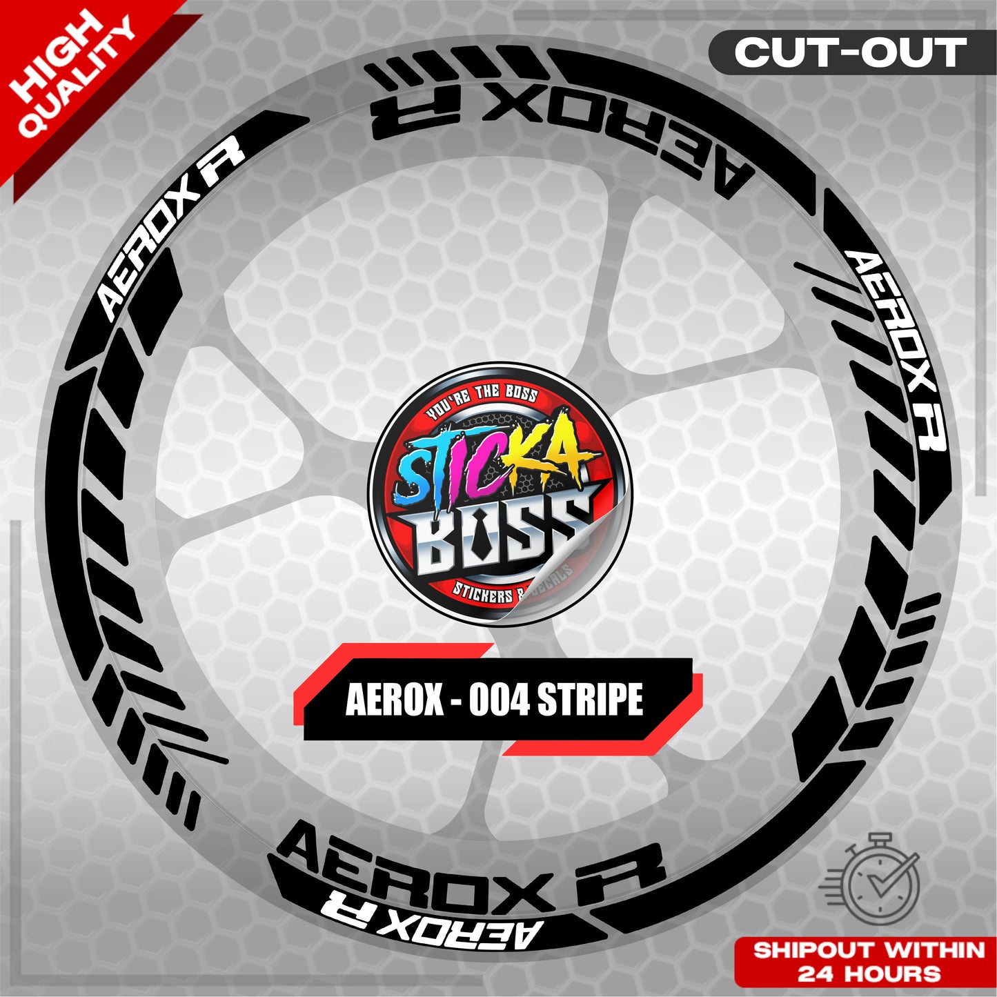 AEROX MAG STICKER SET ( 2 MAGS ) - 004 STRIPE | VINYL WATERPROOF CUT-OUT DECALS